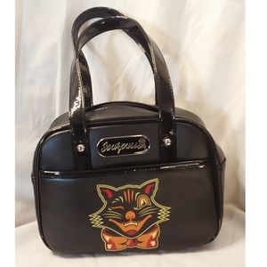 Sourpuss black cat mini bowler bag